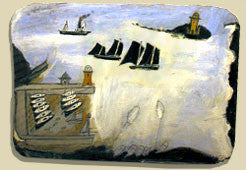 Alfred Wallis replica painting in his cottage in st.ives